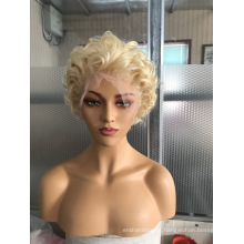 Popular Short Virgin Curly Blonde 613 Lace Wig with Full Lace or 13*6 Lace